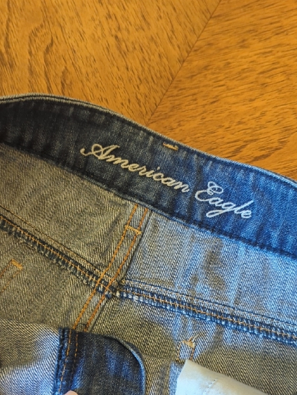 Y2K American Eagle Outfitters Distressed Rolled-Hem Denim Shorts - Blue - Picture 2 of 8